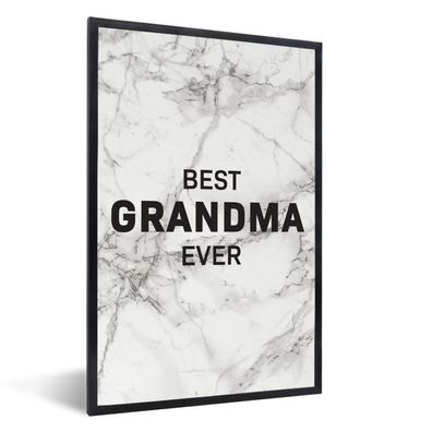 Poster - 80x120 cm - Geschenk Oma - Beste Oma überhaupt - Marmor