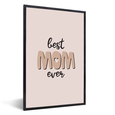 Poster - 40x60 cm - Geschenk für Mama - Beste Mama aller Zeiten - Beige