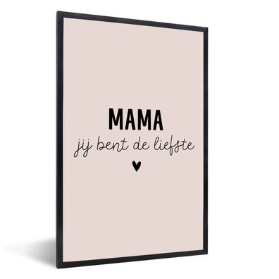 Poster - 40x60 cm - Muttertag - Geschenk für Mama - Mama du bist die süßeste -