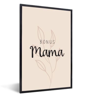 Poster - 40x60 cm - Geschenk zum Muttertag - Bonus Mama - Rosa
