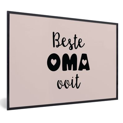 Poster - 90x60 cm - Mutter Geschenk - Oma - Beste Oma überhaupt - Rosa