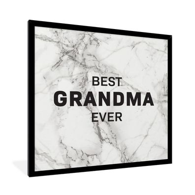 Poster - 40x40 cm - Geschenk Oma - Beste Oma überhaupt - Marmor