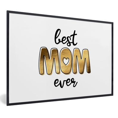 Poster - 30x20 cm - Geschenk Mama - Beste Mama aller Zeiten - Gold