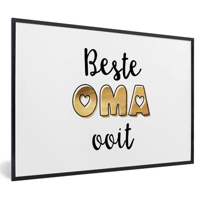 Poster - 90x60 cm - Geschenk Oma - Beste Oma aller Zeiten - Weiß