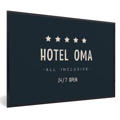 Poster - 60x40 cm - Muttertag - Hotel Oma - all inclusive - schwarz