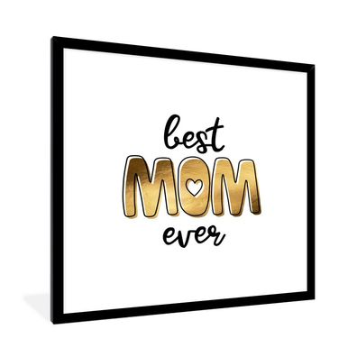 Poster - 40x40 cm - Geschenk Mama - Beste Mama aller Zeiten - Gold