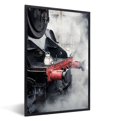 Poster - 40x60 cm - Nahaufnahme der Frontpartie einer Dampflokomotive