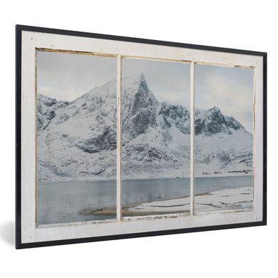 Poster - 60x40 cm - Ansicht - Landschaft - Schnee