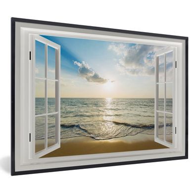 Poster - 90x60 cm - Durchsichtig - Sonne - Meer