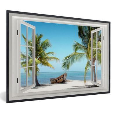 Poster - 30x20 cm - Durchsicht - Strand - Palme