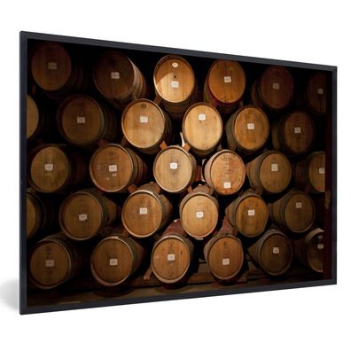 Poster - 60x40 cm - Weinfässer in einem Weinkeller