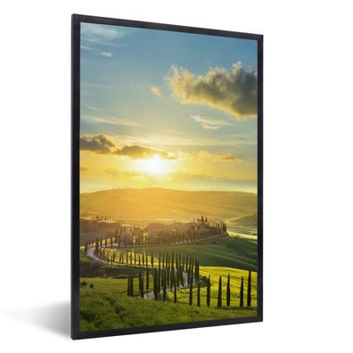 Poster - 40x60 cm - Toskana - Sonne - Italien