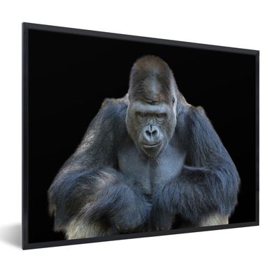 Poster - 40x30 cm - Ein Gorilla schaut eindrucksvoll in die Kamera