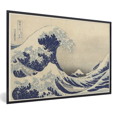 Poster - 60x40 cm - Die große Welle bei Kanagawa - Gemälde von Katsushika
