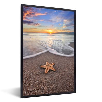 Poster - 20x30 cm - Seestern - Meer - Sonne