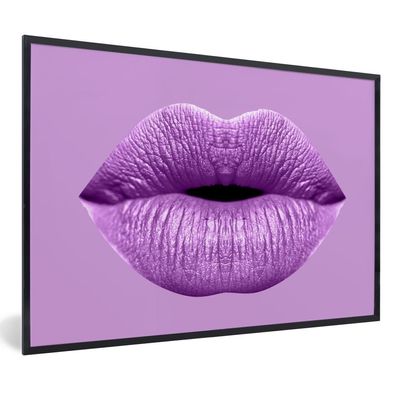 Poster - 60x40 cm - Lippen - Pastell - Lila
