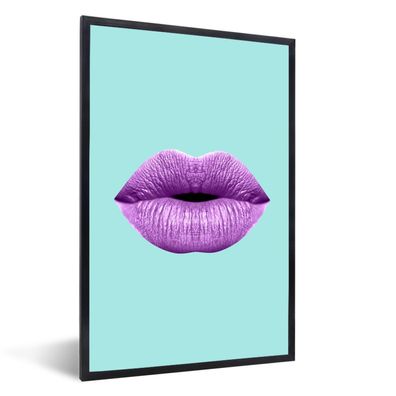 Poster - 60x90 cm - Lippen - Pastell - Lila