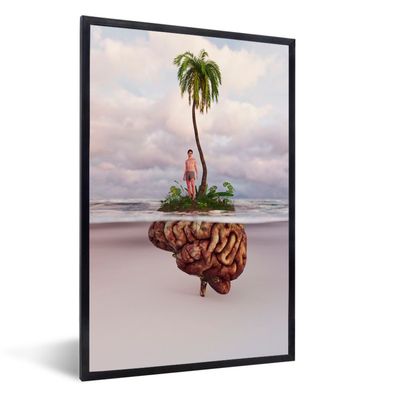 Poster - 40x60 cm - Meer - Insel - Gehirn