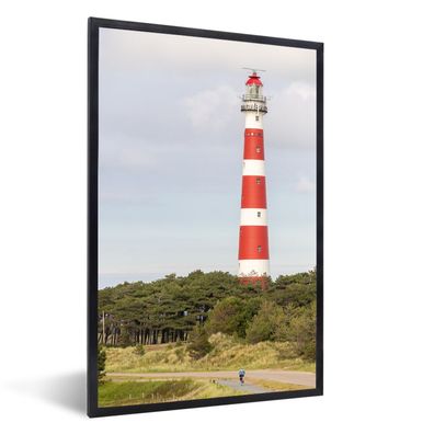 Poster - 20x30 cm - Insel - Leuchtturm - Niederlande