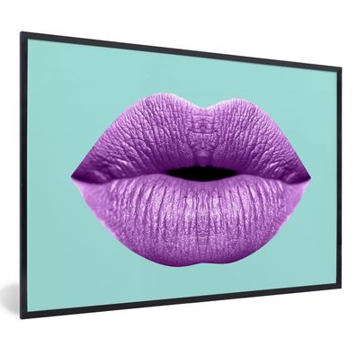Poster - 30x20 cm - Lippen - Pastell - Lila