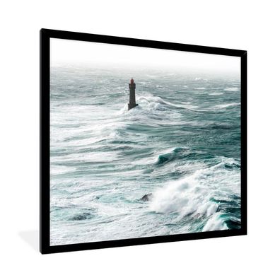 Poster - 40x40 cm - Leuchtturm - Golf - Meer