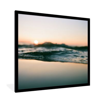 Poster - 40x40 cm - Meer - Wellen - Sonne