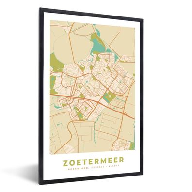 Poster - 40x60 cm - Stadtplan - Zoetermeer - Vintage