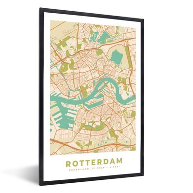 Poster - 60x90 cm - Stadtplan - Rotterdam - Vintage