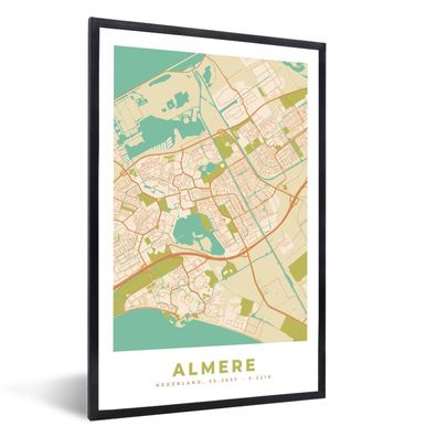 Poster - 60x90 cm - Stadtplan - Almere - Vintage