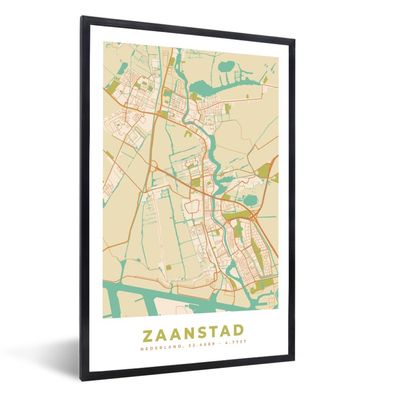Poster - 60x90 cm - Stadtplan - Zaanstad - Vintage