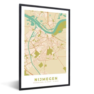 Poster - 40x60 cm - Stadtplan - Nijmegen - Vintage