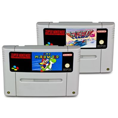 2 SUPER Nintendo SNES Spiele SUPER MARIO WORLD + F-ZERO