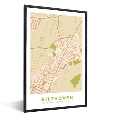 Poster - 60x90 cm - Stadtplan - Bilthoven - Vintage