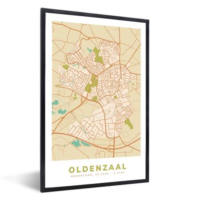 Poster - 40x60 cm - Stadtplan - Oldenzaal - Vintage