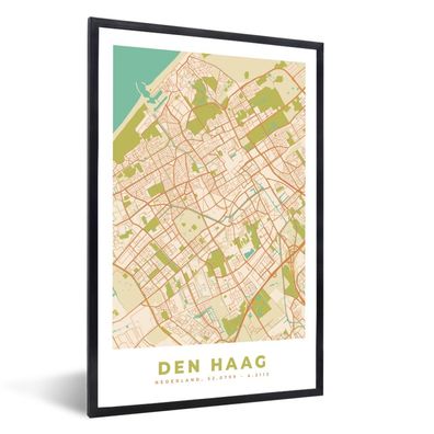 Poster - 40x60 cm - Stadtplan - Den Haag - Vintage