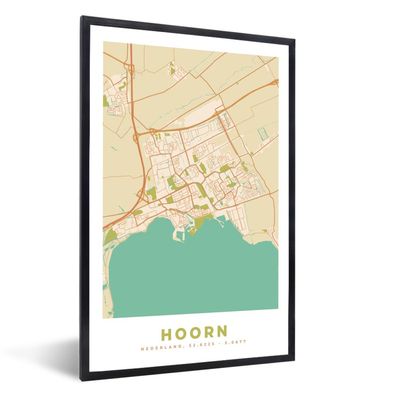 Poster - 60x90 cm - Stadtplan - Hoorn - Vintage