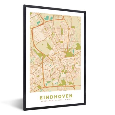 Poster - 40x60 cm - Stadtplan - Eindhoven - Vintage
