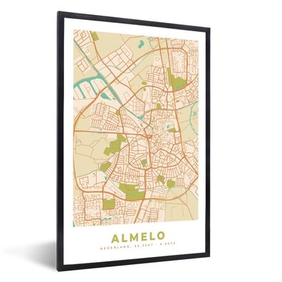 Poster - 40x60 cm - Stadtplan - Almelo - Vintage