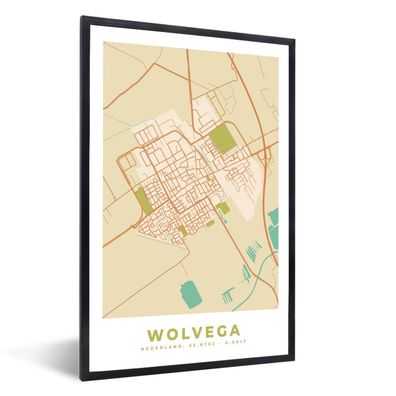 Poster - 40x60 cm - Grundriss - Wolvega - Vintage