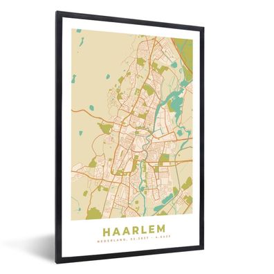 Poster - 40x60 cm - Stadtplan - Haarlem - Vintage