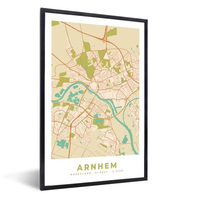 Poster - 60x90 cm - Stadtplan - Arnheim - Vintage