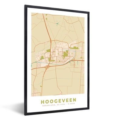 Poster - 60x90 cm - Grundriss - Hoogeveen - Vintage