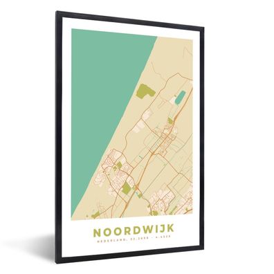Poster - 60x90 cm - Stadtplan - Noordwijk - Vintage