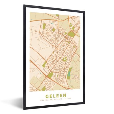 Poster - 20x30 cm - Karte - Geleen - Weinlese
