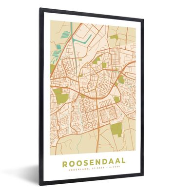 Poster - 60x90 cm - Stadtplan - Roosendaal - Vintage