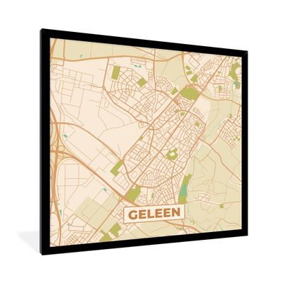 Poster - 40x40 cm - Karte - Geleen - Weinlese