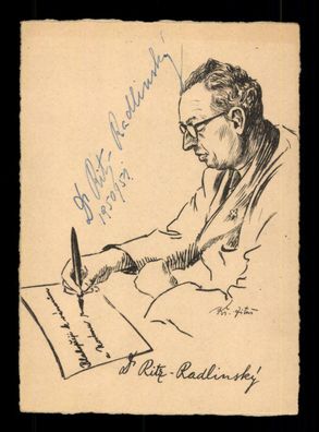 Ritz- Radlinsky Autogrammkarte Original Signiert Schriftsteller # BC 189083