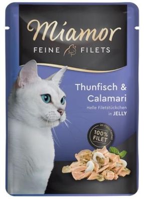 Miamor - Feine Filets ¦ Thunfisch & Calamari - 24 x 100g ¦ nasses Katzenfutter in ...