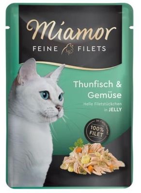 Miamor - Feine Filets ¦ Thunfisch & Gemüse - 24 x 100g ¦ nasses Katzenfutter im ...
