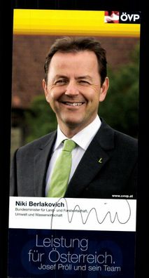 Niki Berlakovich ÖVP Autogrammkarte Original Signiert # BC G 34919